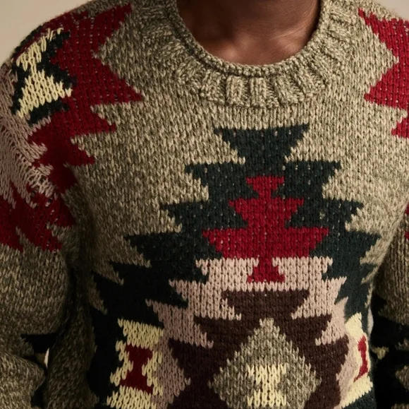 Lucky Brand Aztec Wool Novelty Crew Sweater NWT S M L XL XXL - Picture 6 of 10